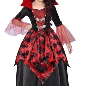 Vampire Princess Kids Costume - Red and Black